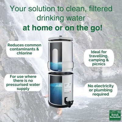 British Berkefeld/Doulton Stainless Steel Gravity Water Filter