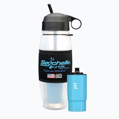 Seychelle 28oz Flip Top pH20 alkaline  Water Filter Bottle