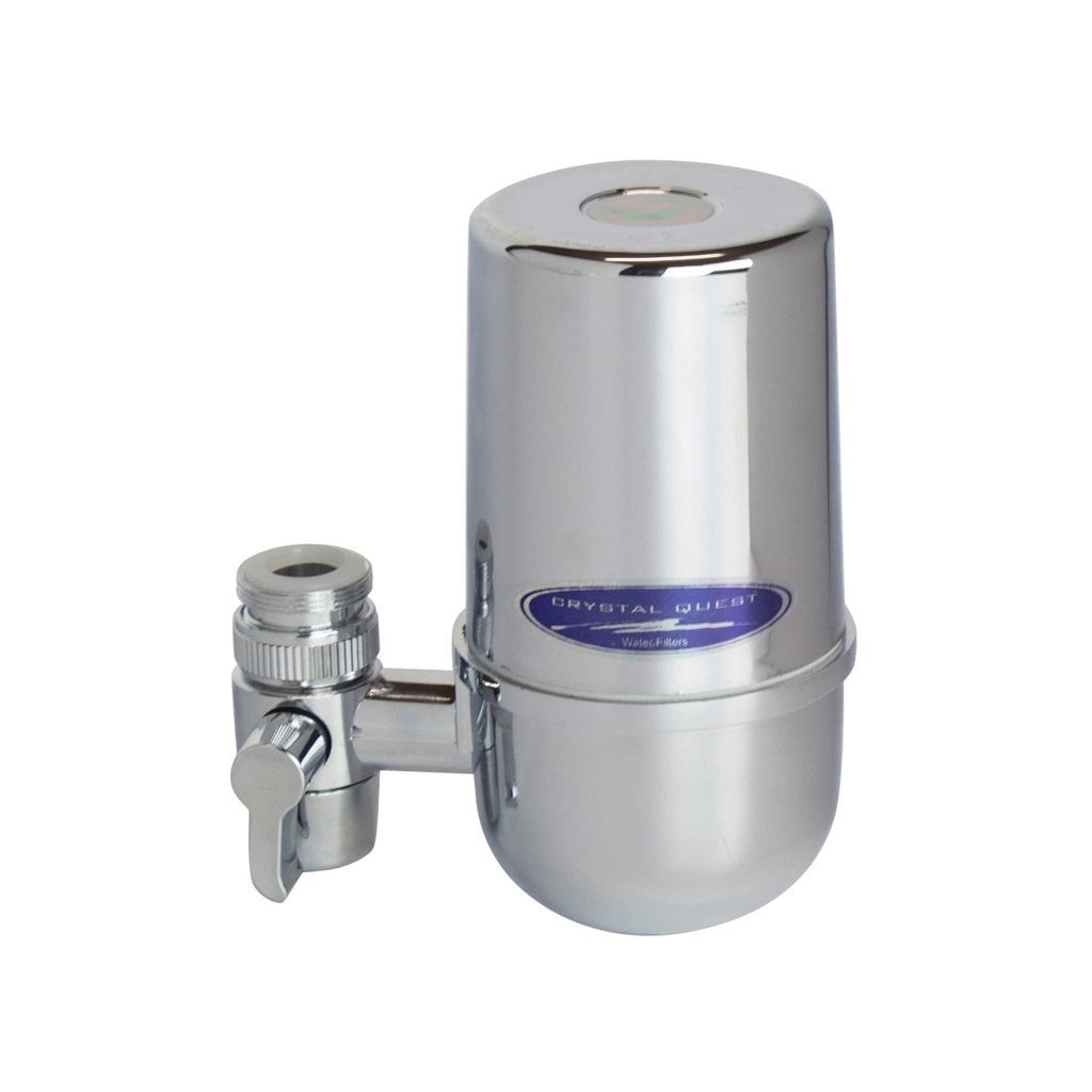Crystal Quest Faucet Mount Water Filter System chrome